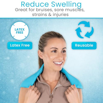 Arctic Flex Neck Ice Pack - Cold Compress Shoulder Therapy Wrap - Cool Reusable Medical Freezer Gel Pad for Swelling, Injuries, Headache, Cooler (Large (1 Pack)) - size: Large