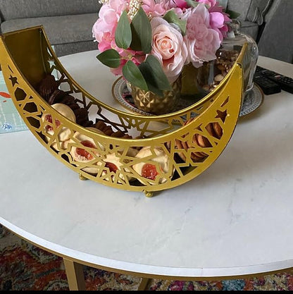 Ramadan/Eid Serving Tin Gold or White (Gold) - color: Gold