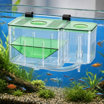 Fish Breeding Box, Transparent Aquarium Little Fish Breeding Hatching Box, Fish Tanks Double Layer Isolation Box Hatchery Incubator for Injured Small Fish Shrimp