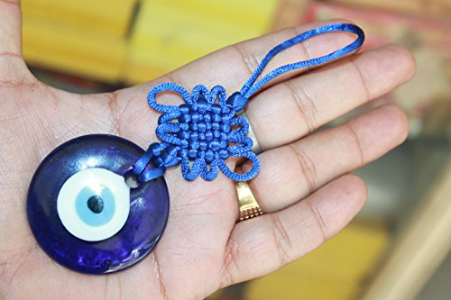 IS4A Talisman - Single Glass Evil Eye Protection - Good Luck Charm, Home, Office, Car Decoration, Blessing Ornament, Reflects Negative Energy (6 Inch) - size: 6 Inch