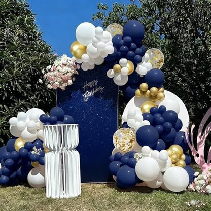 Navy Blue and Gold Balloons, Blue Balloons Birthday Party Decorations