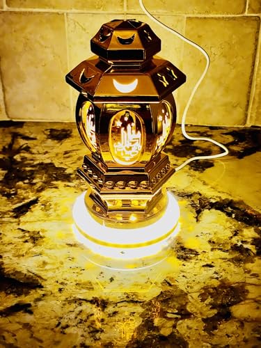 Eid Lantern with LED & Neon Lights - USB/Battery Powered Indoor Décor, Eid Gift 8”x3.5”