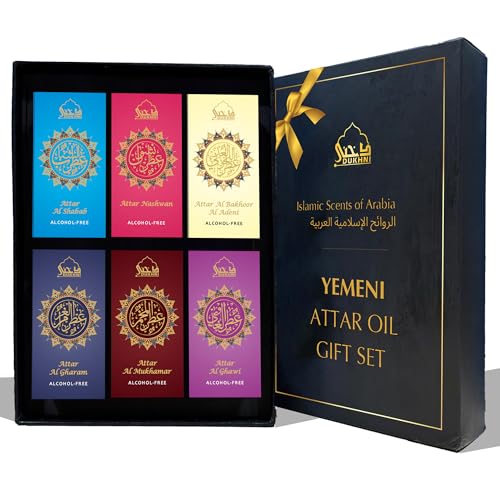 Dukhni Yemeni Attar Oil Set 6x6ml Roll on Perfume Oils | Islamic Gifts - size: 1.28 Fl Oz (Pack of 1)