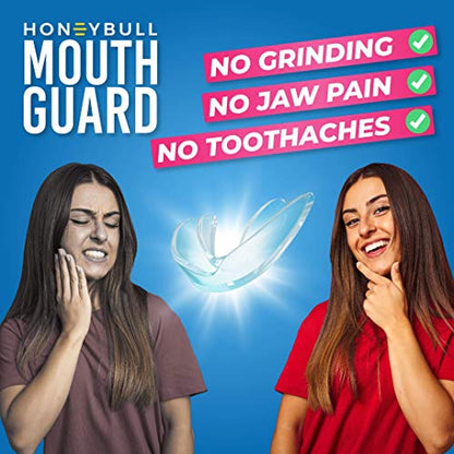 HONEYBULL Anti Grinding Night Guards, Custom Moldable Guards, 6 Pack Thin | BPA-free material, slim profile for lighter grinding, overnight comfort, storage case included - size: Thin