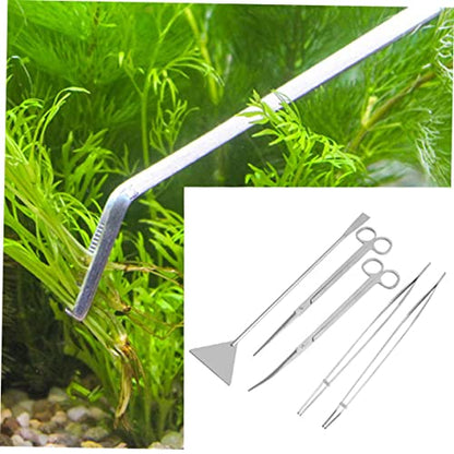 Kisangel 6pcs Stainless Steel Aquarium Tool for Aquatic Plants Includes Flat Shovels Plant for Freshwater and Tanks