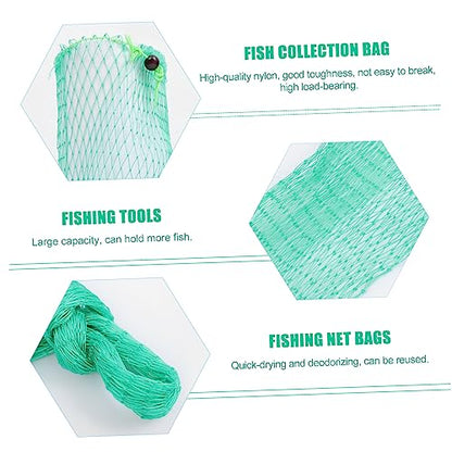 BESPORTBLE 2sets Soft Fishing Net Large Drawstring Net Ideal for Small Big Fish 2pcs*2