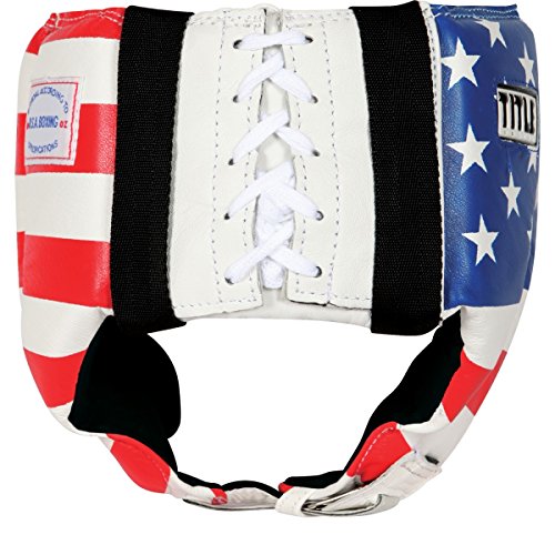 Title Boxing Amateur Competition Headgear (w/Cheeks) - Boxing Headgear, MMA Headgear, Sparring Gear, Headgear Boxing Sparring, Boxing Head Gear, Sparring Headgear, Muay Thai Headgear - color: USA, size: Small