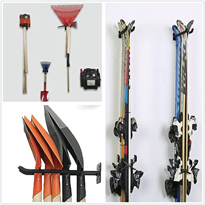 TORACK 4 Pack Garage Storage System Hooks, Heavy Duty Wall Mount Tool Organizer, Chair Hanger Garage Storage Utility Hooks for Car Tires, Ladders, Chairs, Strollers, Power Tools, Garden Tools - size: 4-Pack 12.4" Heavy Hooks