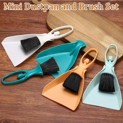 uxcell Mini Dustpan and Brush Set, Small Broom and Dustpan Set for Office Tabletops Sofas Keyboards Home Cleaning Tool, White - color: White
