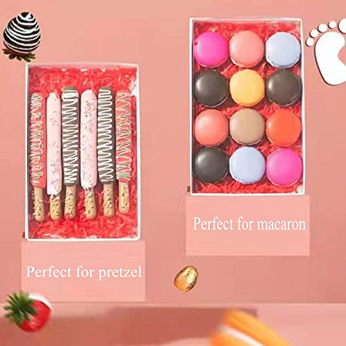 RomanticBaking 50 Pack Small Cookies Boxes with Window 9 1/2" x 6" x 1 1/4" Pastry Bakery Boxes for Macaron,Cakesicle,ricek rispy treats, Browine - color: White