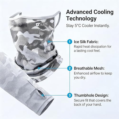 Ice Silk Sun Protection Arm Sleeves (Loose Fit) - color: Light Camouflage