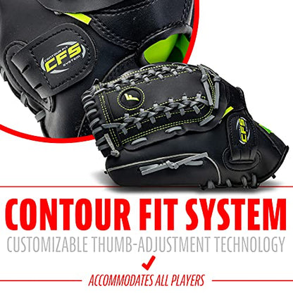 Franklin Sports Field Master Baseball + Softball Glove - Field Master Adult + Youth Baseball + Softball Mitt - Men's + Women's Gloves - color: Black, style: 12" - Trapeze Web