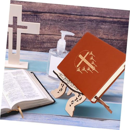 VILLCASE Wooden Reading Stand for Desk Multi-Functional Bible Book Holder Creative Design Space-Saving for Home Office Library Temple and Buddhist Hall Reading - color: Picture 1