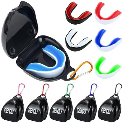 MENOLY 6 Pack Youth Mouth Guard, Sport Mouth Guard with 6 Portable Cases for Football Basketball Boxing MMA Wrestling Hockey - size: Youth (For 8-14 Year old)