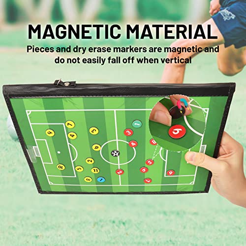 Soccer Coaching Board, Magnetic Soccer Clipboard for Coaches, Foldable Board with Dry Erase Marker - style: Soccer-A