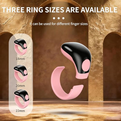 Smart Tasbih Zikr Ring,Adjustable Counter, 3 Sizes (18,20,22mm) Muslim Digital Azan Alarm Clock,APP Support Digital Counter Prayer Reminder Rings, Waterproof 5 Digit Finger Counter zikr Ring(Pink) - color: Pink