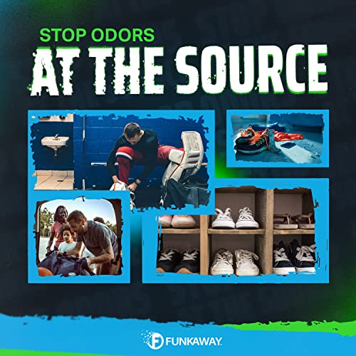 FunkAway Travel Size Shoe Deodorizer Spray (3.4 oz - 3 Pack) Odor Eliminator for Shoes, Gym Bags, Clothes and Gear, On-the-Go Odor Neutralizer that Attacks Funk at the Source - size: 3.4 Ounce (Pack of 3), style: Travel Size