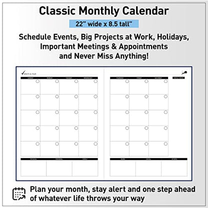 Day Planner - Professional Goal Planner, Calendar & Gratitude Journal to Increase Productivity, Time Management & Happiness - Vegan Leather Softcover, 24 Hourly, Undated 6 Months Work Planner - color: Blue, size: Large