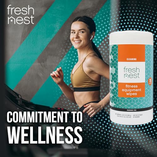 Fitness Equipment Wipes - Cleaning Wipes for Yoga Mats, Pilates Studios, Gyms, Peloton & Cycle Bikes, Spas - Fragrance-Free Wipes Surface Cleaning for Home, Office, Gym 75-Count - size: 75 Count (Pack of 1)