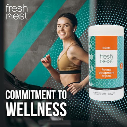 Fitness Equipment Wipes - Cleaning Wipes for Yoga Mats, Pilates Studios, Gyms, Peloton & Cycle Bikes, Spas - Fragrance-Free Wipes Surface Cleaning for Home, Office, Gym 75-Count - size: 75 Count (Pack of 1)