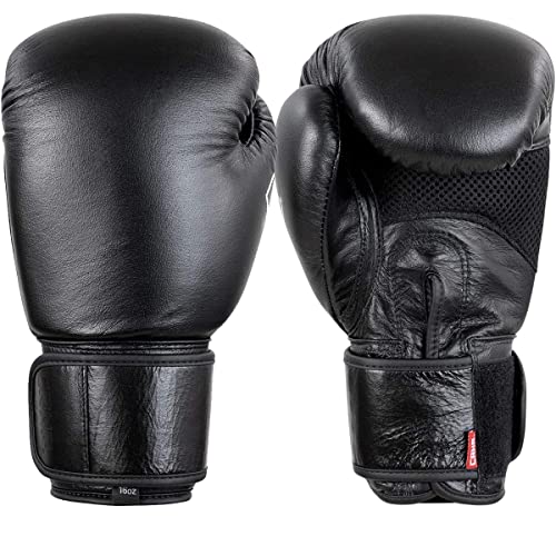 Combat Corner Elite Boxing Gloves Leather for Men and Women - Kickboxing, MMA, Muay Thai Sparring Training Gloves - size: 12 oz.