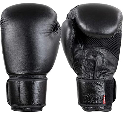 Combat Corner Elite Boxing Gloves Leather for Men and Women - Kickboxing, MMA, Muay Thai Sparring Training Gloves - size: 12 oz.