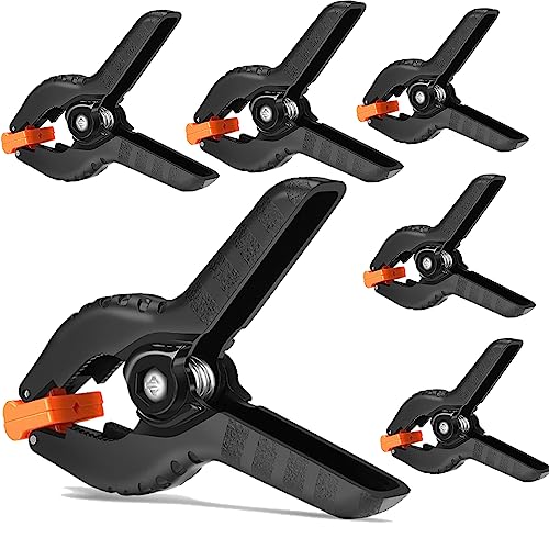 Spring Clamps,6 Pack 6in Professional Plastic Heavy Duty Spring Clips for Crafts, Backdrop Clips Clamps for Backdrop Stand,Photography Studios,Woodworking,Home Improvement - style: 6 Pack 6in