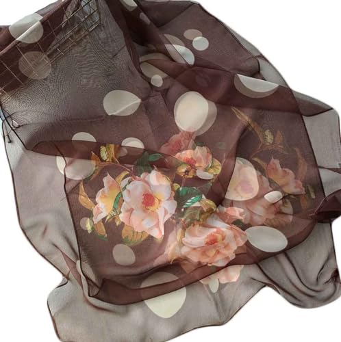 Pokeedioty Scarfs for Women Lightweight Fashion Scarves Elegant Floral Pattern Sheer Scarfs Sunscreen Shawls Wraps - color: P 054