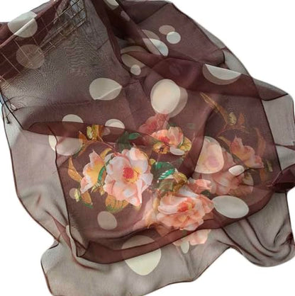 Pokeedioty Scarfs for Women Lightweight Fashion Scarves Elegant Floral Pattern Sheer Scarfs Sunscreen Shawls Wraps - color: P 054