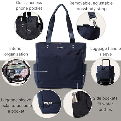 Baggallini Carryall North/South Tote - color: French Navy