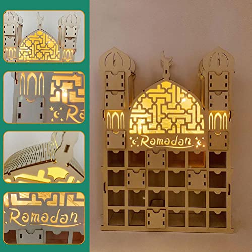 Wooden Ramadan Advent Calendar,Ramadan Countdown Calendar,30 Grid, Eid Mubarak Decorations, Decor,Eid Decor