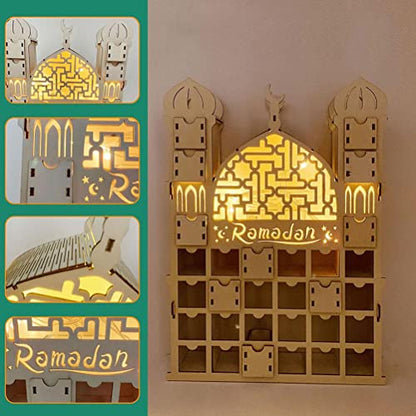 Wooden Ramadan Advent Calendar,Ramadan Countdown Calendar,30 Grid, Eid Mubarak Decorations, Decor,Eid Decor