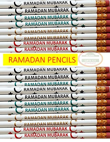 Ramadan Pencils Ramadan Mubarak Ramadan Favors (100) Eid Customized Party Favors Decoration Arabic Novelty Muslim Gift Wholesale (RAMADAN Mubarak) - style: RAMADAN Mubarak