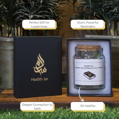 Islamic Inspirational Jars - Read Me When Quranic Verses, Hadith Collection, and 99 Names of Allah Jars - Quranic Affirmations - Ramadan and Eid Gifts for Muslims (Hadith Jar) - style: Hadith Jar