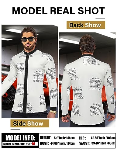 African Shirt Men African Attire Print Long Sleeve Dashiki for Men - color: Letter Print-long Sleeve, size: X-Large
