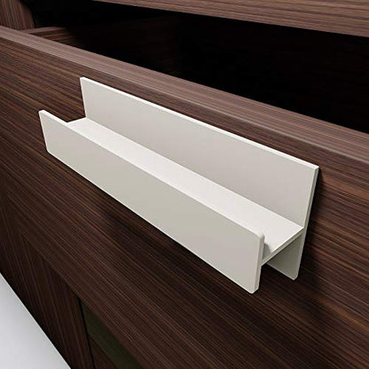 HRX Self-Adhesive Edge Fingerpull Door Handle - Easy to Install Screwless Peel and Stick on Glass, Wood, Metal, Plastic - Sliding Doors Knob for Kitchen Fronts, Drawers & Dressers Panels - 2 Pack - color: White