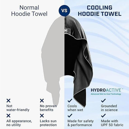 MISSION Cooling Hoodie Towel, Evaporative Cool Technology, Cools Instantly When Wet, UPF 50 Sun Protection, Contours Your Head to Stay in Place, Great for Sports, Fitness, Gym - color: Digi Camo Grey