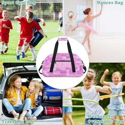 Custom Dance Ballet Duffle for Girls Pink, Personalized With Name - Overnight, Toddler, Gym Bag for Travel, Weekend, Sleepover - color: Color22