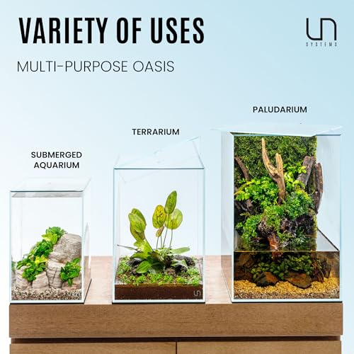 Ultum Nature Systems Prism Rimless Glass Aquarium - Cube Tank with Mitered Lid, Tall Nano Fish Tank for Home & Office - UNS Prism, 30TM - size: 11.81 x 11.81 x 17.72 inches