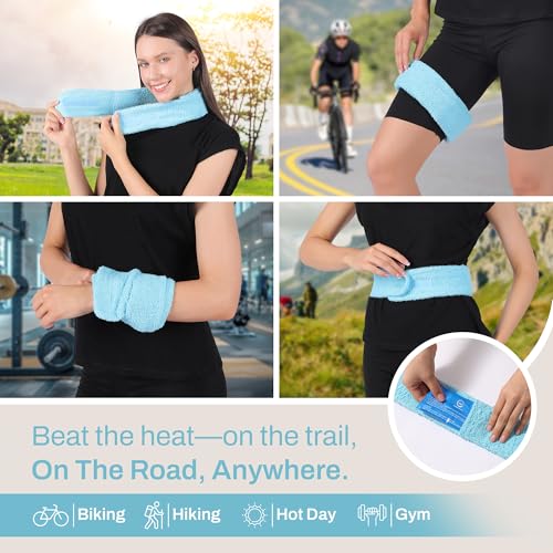 Neck Ice Pack Wrap with 2 Reusable Gel Ice Packs, Flexible Ice Wrap for Neck, Shoulders, Knees, Wrists, Soft Cooling Towel Compress for Post Surgery, Tonsillectomy, Migraine, Sore Muscle Pain Relief - style: Neck Ice Wrap