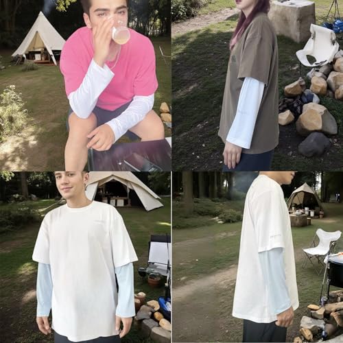 UPF 50+ Sun Protection Arm Sleeves Elastic band Adjustable Cuff Loose Fit Non-Sticky Airflow Friendly Outdoor - color: White, size: Small