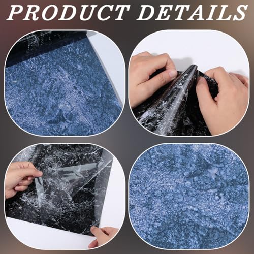 CREATCABIN Aquarium Background Sticker Self-Adhesive Stickers Decals Decor Home Office Aquariums Gift for Fishkeeping Enthusiasts Aquascaping Hobbyists 23.62x11.81 Inch Black Mottled Rock Face - style: Mottled rock face