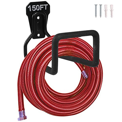 PeoMev 2pcs Heavy Duty Hose Hanger Garden Hose Storage Black Water Hose Holders for Outside Wall Mount Garden Hose Reel Hose Stand - color: 2pcs Black