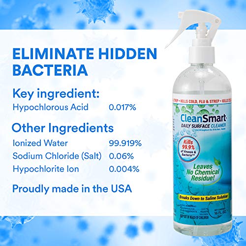 CleanSmart Daily Surface Spray Disinfectant, Kills 99.9% of Viruses, Bacteria, Mold & Fungus, 16 oz Bottle (Pack of 3) - size: 16 Fl Oz (Pack of 3)