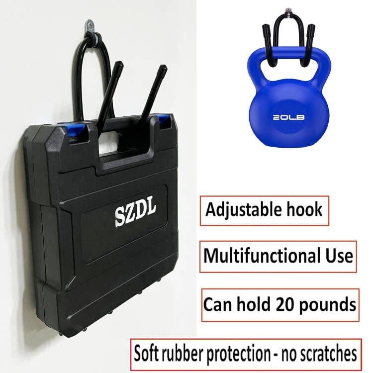 AUXPhome Power Tool Organizer - Wall Mount Garage Storage Rack, Hanger Hooks for Drills, Cables, Accessories & Tool Box - Holds 4 Drills