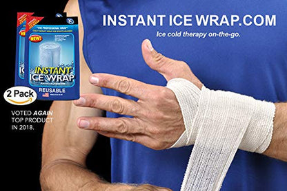 Instant Ice Wrap for Pain Relief, HEAL AT Home and Help First Responders with Instant Ice Wrap: 2 Packs, Reusable, No Refrigeration Needed: