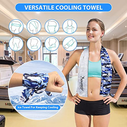 SYOURSELF Cooling Towel, Cooling Towels for Neck,40" x 12"Ice Towel for Instant Cooling Relief, Soft Breathable Chilly Towel, Perfect Yoga, Golf, Sports - color: Mix