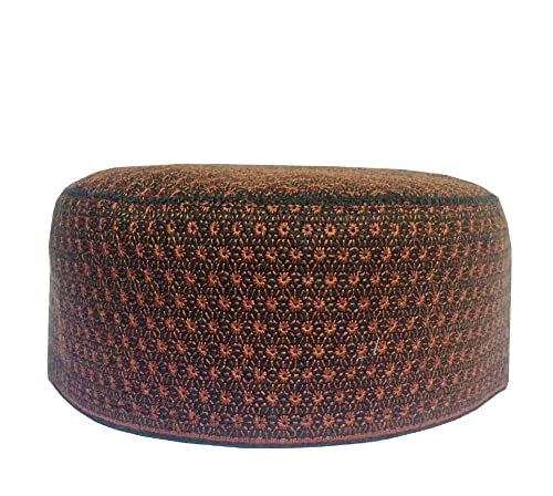Kufi Men's Unisex Caps Muslim Men Prayer Cap Ramadaan Caps Eid Kufis Handmade Namaz Hat Beanie - color: Red, size: Large