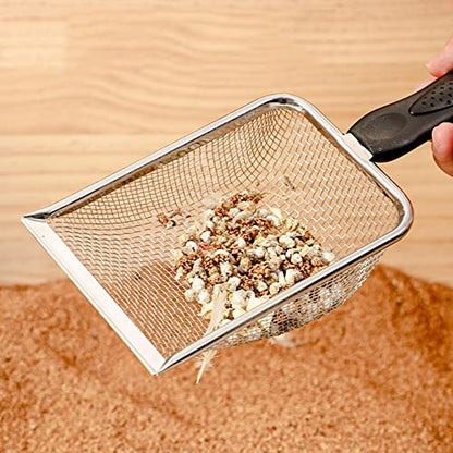 Cleaning The Shovel Reptile Scoops Terrarium Bedding Substrate Sand Sifter Stainless Steel Fine Mesh Small Pet Cage Cleaner Shovel