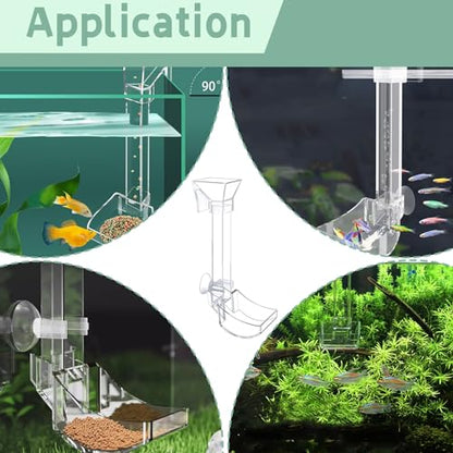 Aquarium Fish Shrimp Feeding Dish Set - Clear Feeder Tube and Dish With Cleaning Brush and Measuring Spoon for Shrimp - Prevents Food Scattering - Supplies for Small Fish - size: Small